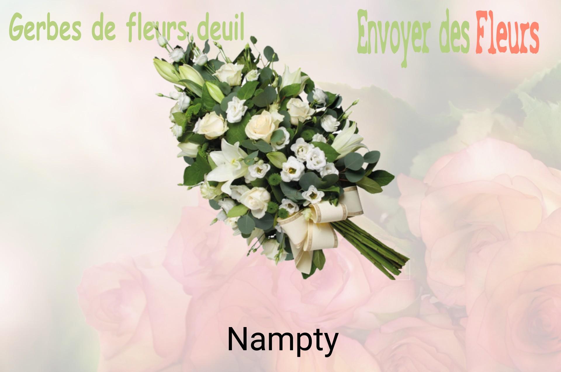 Gerbe de fleurs de deuil livrée à Nampty